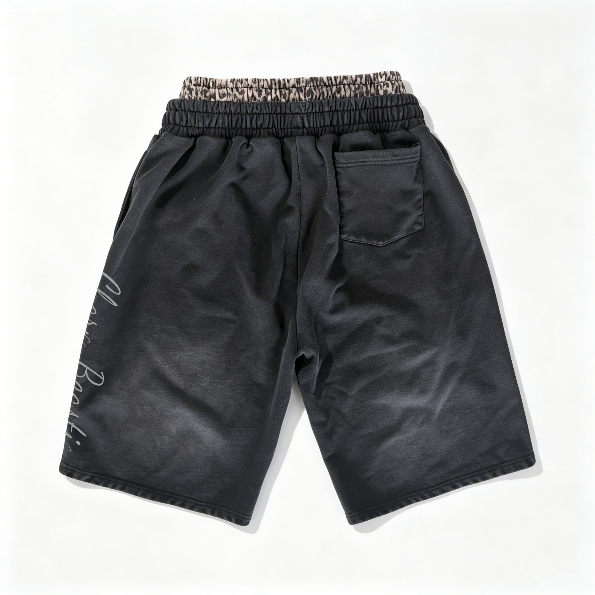 A509 Leopard Double Waist Tracksuit Set Vintage Letter Print Hoodie & Wide Leg Sweatpants 3-Piece Streetwear Outfit For Men