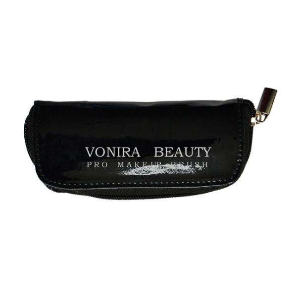 Mini Makeup Brush Bag Cosmetic Pouch Clutch With Zipper For Travel Black