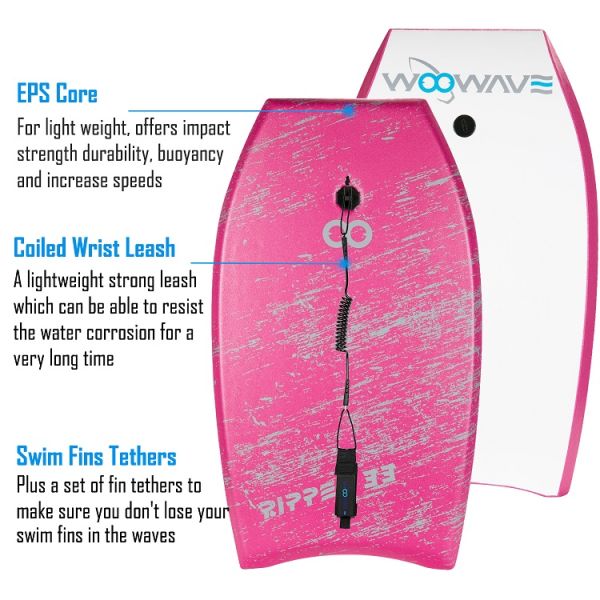 End Roller Print Bodyboard Super Light Surfboard Paddle Board with 1.96 Inch Thickness