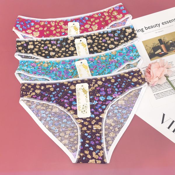 Cotton Underwear Ladies Small XL-2XL Mixed Color Mixed Code 12 Pack Best Selling Printed Ladies Underwear