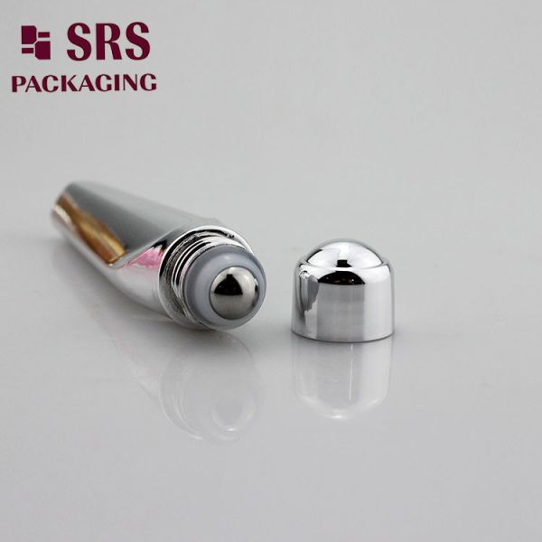 SRS packaging empty plastic silver color 15ml PETG roll on bottle