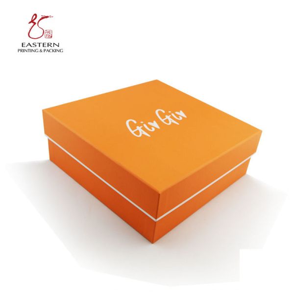 Boîte-cadeau durs oranges de carton de la couleur 1200gsm avec le couvercle