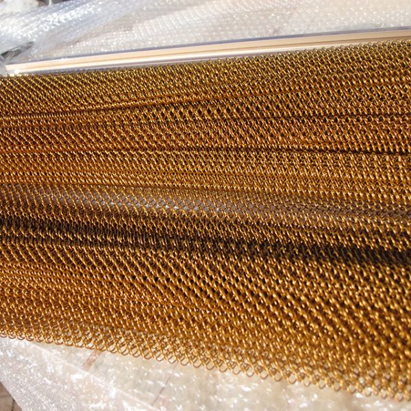 100mm Diameter Decorative Wire Mesh Golden Finish Decorative Metal Mesh