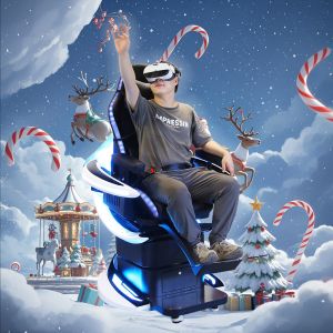 Chaise dynamique à mouvement rotatif à 360 degrés en réalité virtuelle pour un joueur avec jeux de montagnes russes