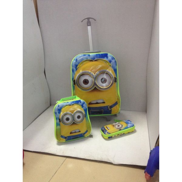 Hot sale 6D Kids Trolley 3 pcs / trolley school bags / children travel bags