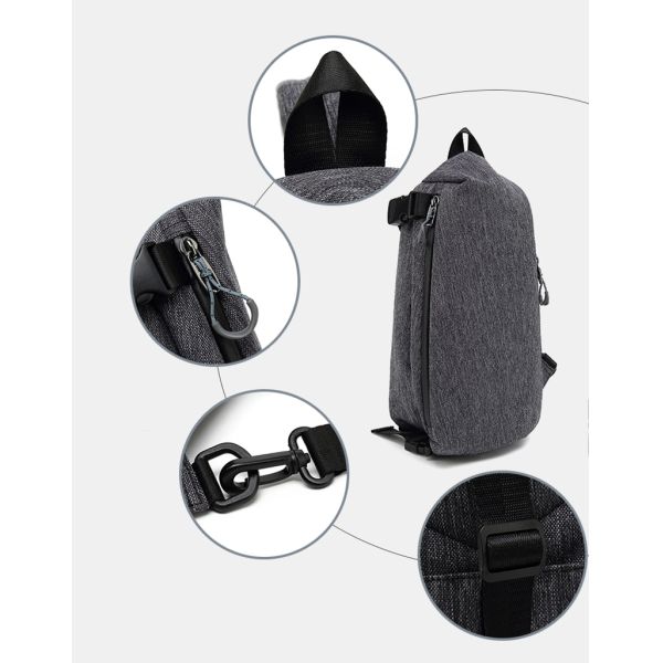 Nylon PU Anti Theft Crossbody Chest Sling Bags 19*10*31cm