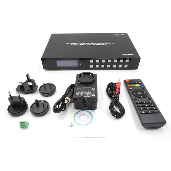 60Hz 4X4 4K Video Wall Controller 4X1 2x2 TV Wall Controller Seamless Matrix Switch