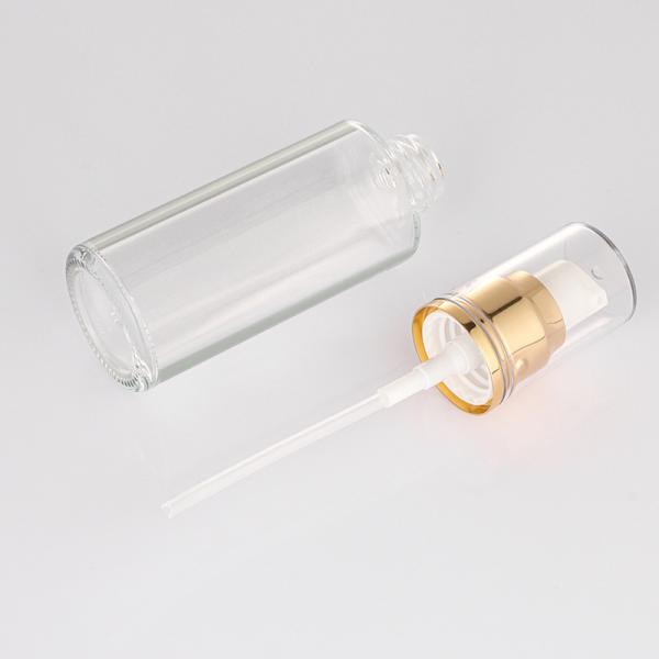 50ml Glass Luxury Matte Empty Cosmetics Serum Hair Oil Lotion Containers With Luxury Gold Top