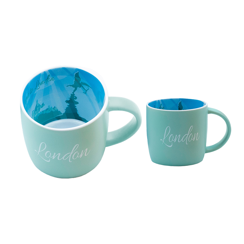 Inside And Outside Decal Fired Ceramic Coffee Mugs 350 Ml 11 Oz For Souvenir Shop