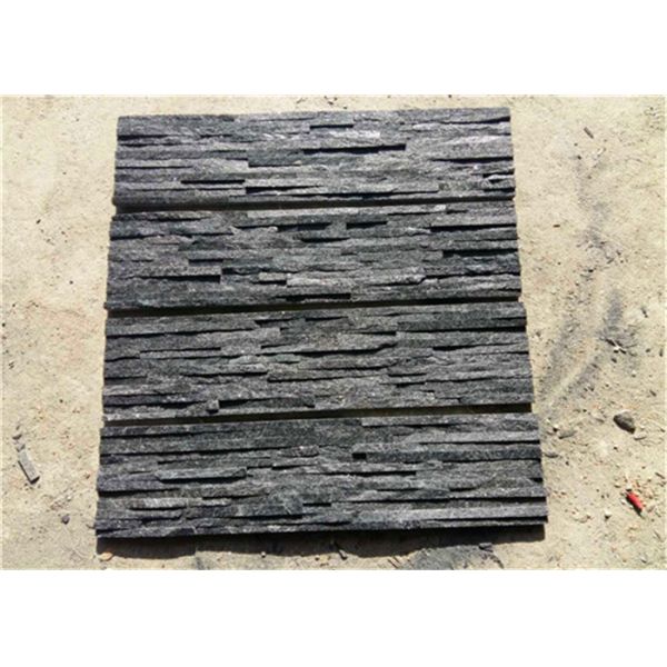 Quartzite Stone Veneer Fine Strip Thin Slate Stone Veneer Black Color