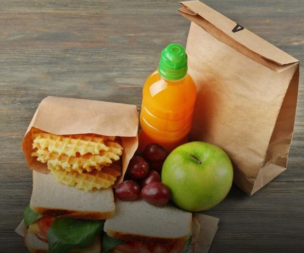 Entrega de alimentos Bolsa de papel Kraft para alimentos Biodegradável Dimensão personalizada razoável