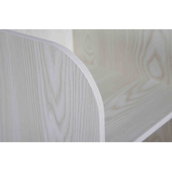 Children Home Office Wooden Book Rack White Oak Particle Board With Wheels