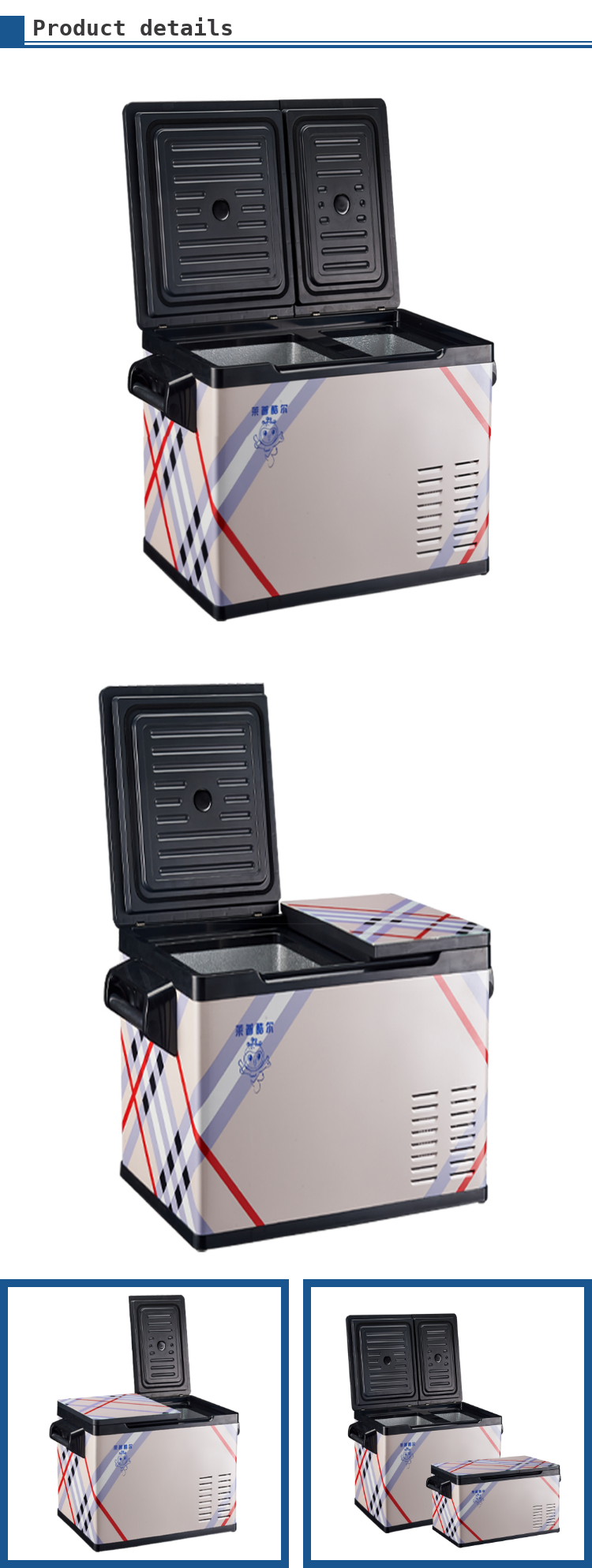 Réfrigérateur de voiture extérieur de 55 Go 12V Réfrigérateur de voiture avec compresseur Réfrigérateur de camping Congélateur