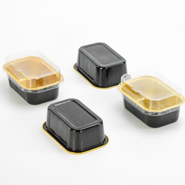NO Logo Printing Eco-friendly Baking Insulation Tray Box with Lids Aluminum Foil Pans