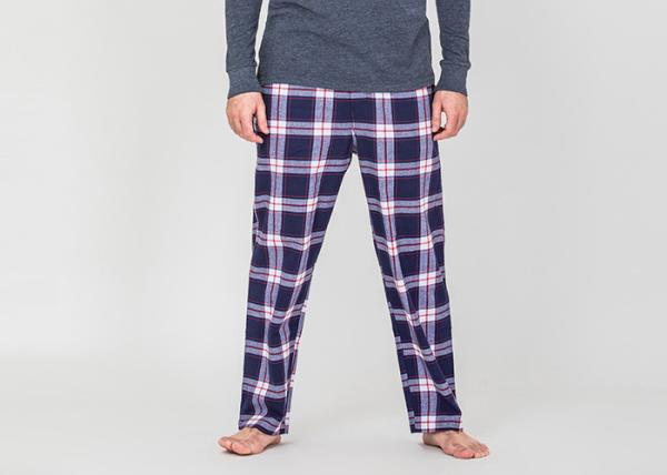 Trendy Mens Jersey Pyjamas Long Sleeves Tee And Woven Yarn Dyed Flannel Long Pants