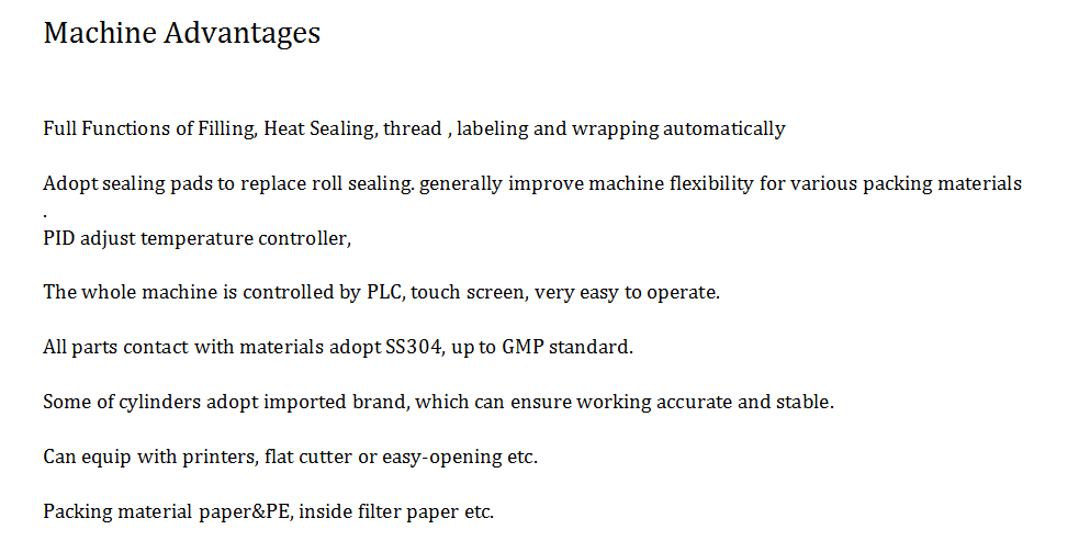 Плоская машина упаковки 40bags/Min травяного чая мешка лист чая