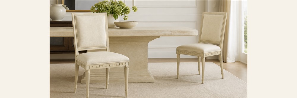 Classic Carved Solid Wood Upholstered Dining Chair-French Style CYC-076