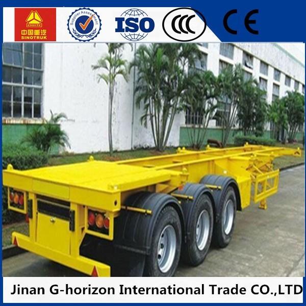 40 Ton Skeleton Container Semi Flat Bed Trailors 3 Axle 12400 * 2500 * 1520mm