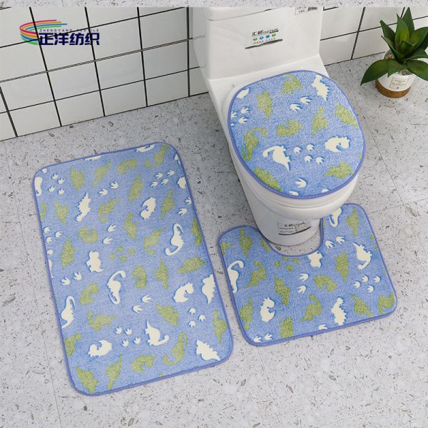 Microfiber Entrance Rugs Indoor Fluffy Fabric PU Backing Floor Mat Foot Mat Bathroom Mat Set