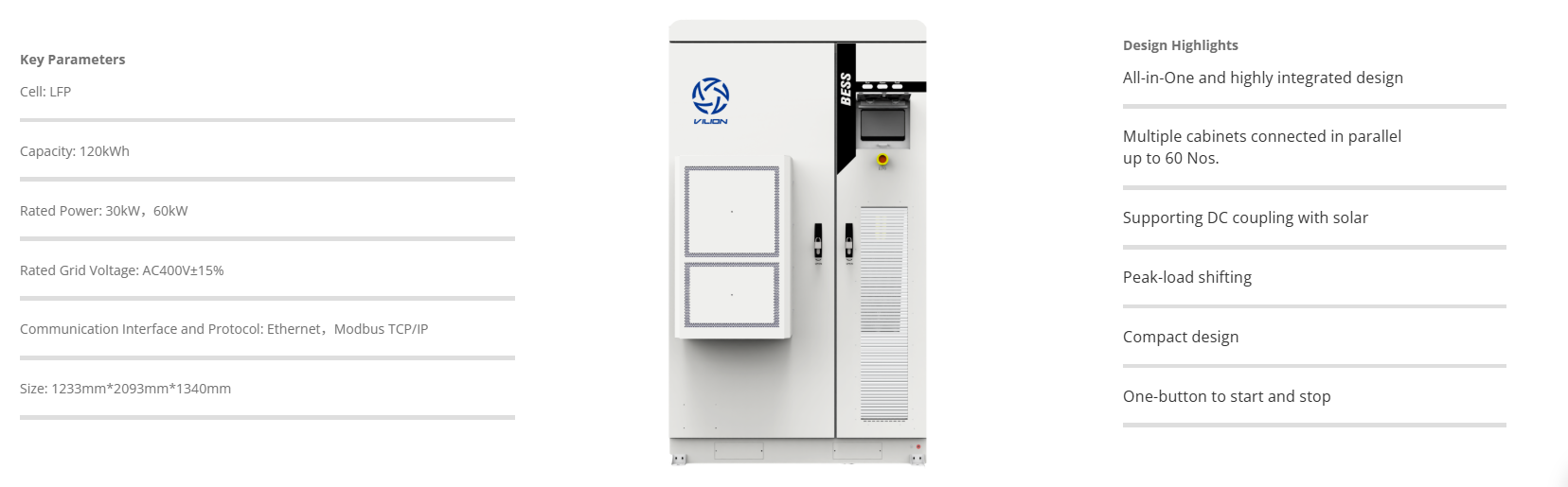 Integrated Battery Energy Storage Cabinet all in one system EnerArk-Mini