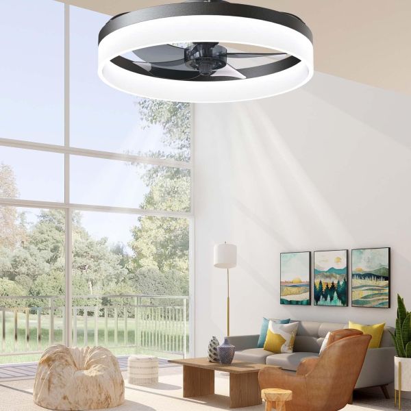 Japanese American Luxury LED Ceiling Fan Light Cross-Border Accessible for Bedroom Restaurant Wide Voltage Frequency Conversion
