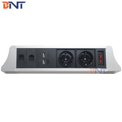 Office Aluminum Under Table Interconnect Electrical Socket / Electric Under Desk Mounted Socket