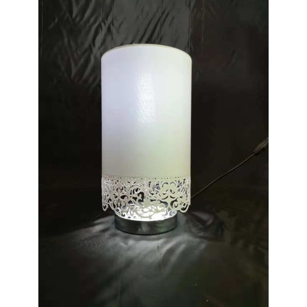 Flower Hollow Out Pvc Table Lamp Dia 15cm Laser Cut Bottom Tall Drum Lamp Shade