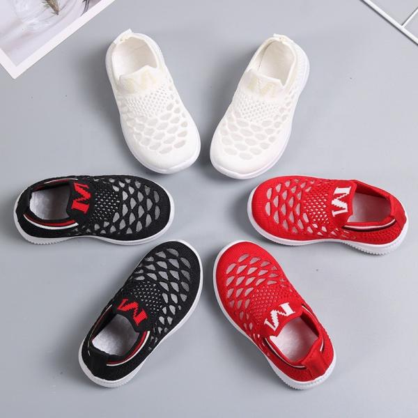 Breathable TPR Bottom Children'S Sport Shoes Fish Scale Pattern Knitting