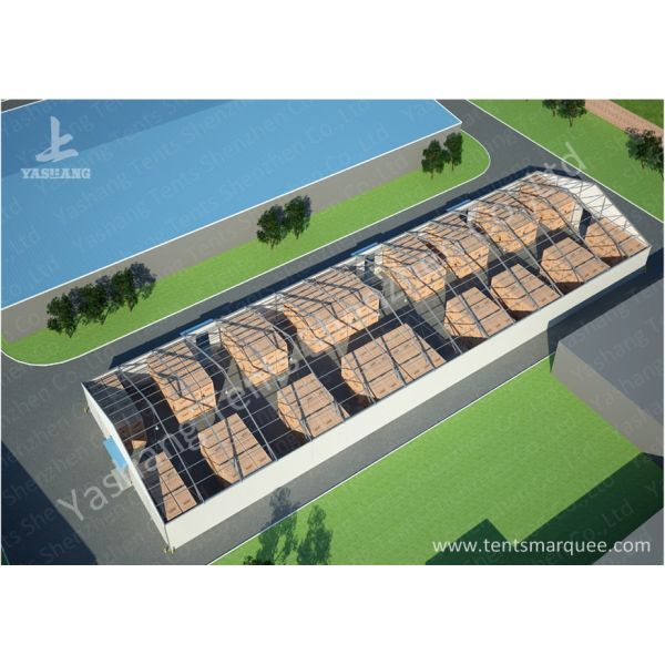 20M Outdoor temporary warehouse tent Aluminum Alloy Profile skylights designed