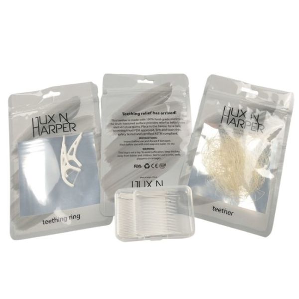 Low MOQ Matte Frosted Transparent Zipper Bag Resealable Flat Pouches Food grade Teether Aligner Packaging Bags