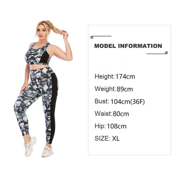 Oversized Patterned Yoga Pants Customized Hip Lifting Sports Leggings For Fat Lady