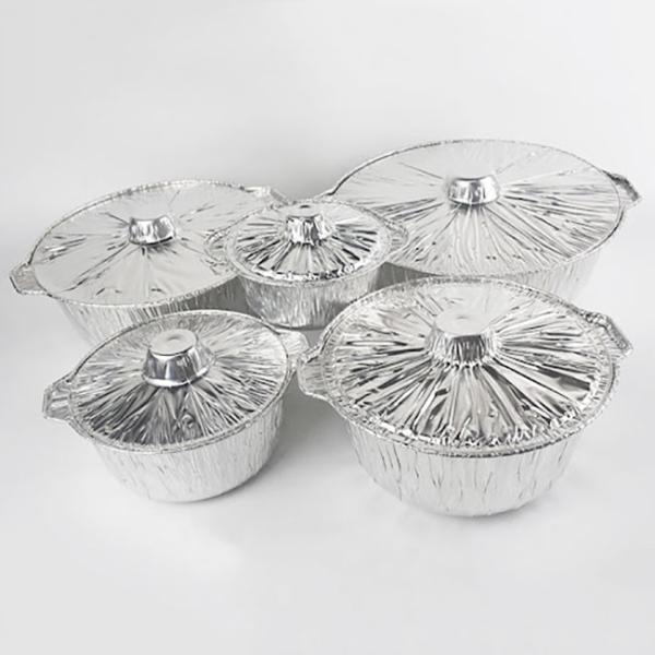 Pot de alumínio descartável com tampa de alumínio 255*91mm 2200ml 75oz