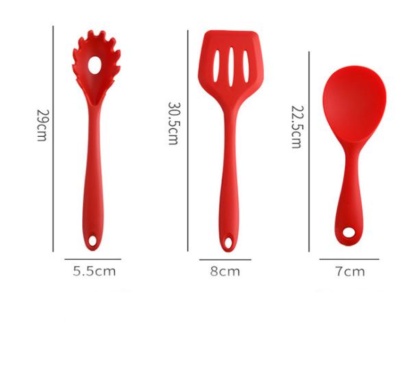 Kitchen Cooking Utensils Set, 6 Pcs Non-Stick Silicone Cooking Kitchen Utensils Spatula Silicone Handle Silicone Kitchen