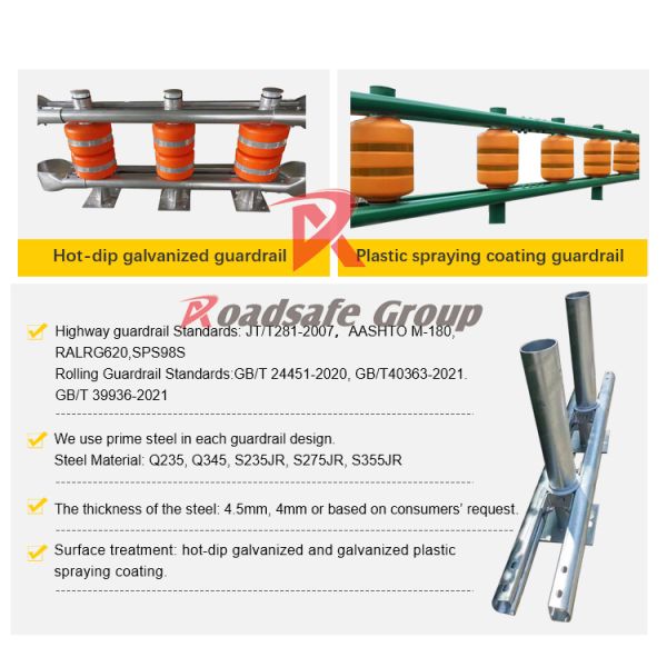 EVA Material Highway Safety Rolling Barrier/Rails & Rail Guards Safety Roller Guardrail Rolling Guard Rails System