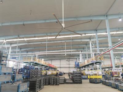 Silent 1.5KW 60RPM Gearbox Motor Hvls Industrial Fans With Aluminum Blade
