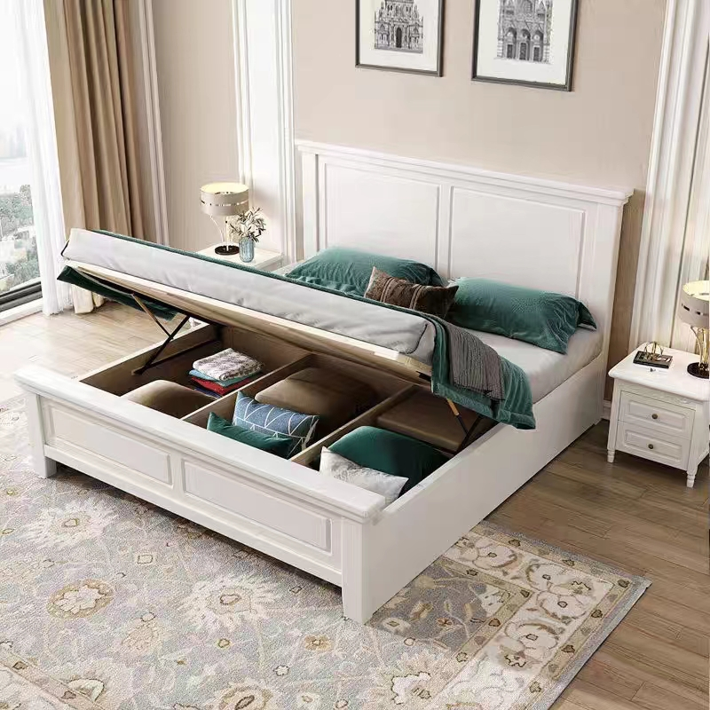 White Blue Modern Hotel Bedroom Furniture Custom King Size Beds