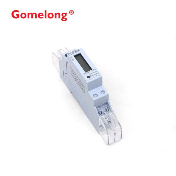 CE Standard 1pole width mini din rail kwh energy meter with super capacitor