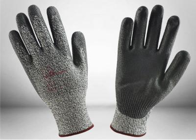 Customized Color PU Palm Coated Gloves , Cut Level 5 Safety Gloves Light Weight
