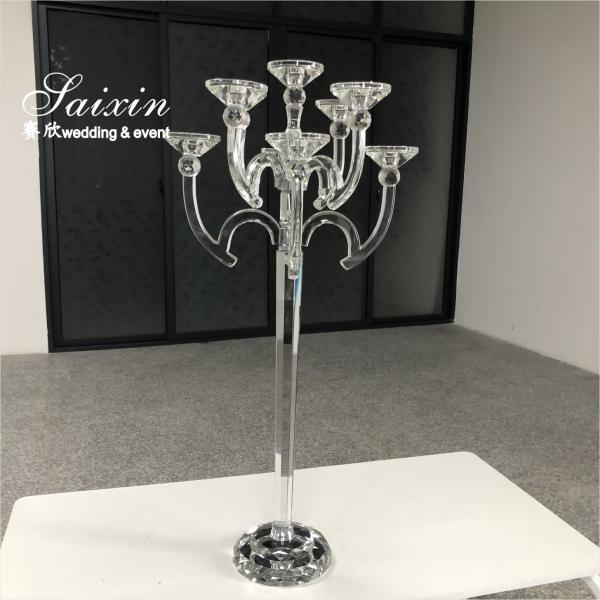 9 Arms 95cm Tall Crystal Glass Candelabras Acrylic Crystal Candle Holder Centerpieces