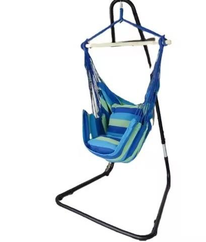 Outdoor Furniture Height Adjustable Solid Steel Construction Hanging Hammock Chair Stand at Qingdao Port