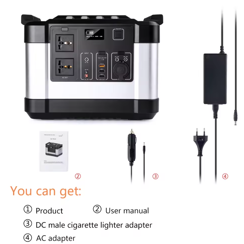 Camping Rechargeable Battery Generator 12v 1000W Electricity Generation Portable Power Station