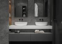 MDF 1800mm White Contemporary Bathroom Cabinets Vanity With Mirror
