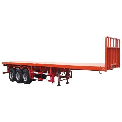 New 3-Axle 12-Tire Flat Plate Semi-Trailer For Sale With Carrying Capacity Of 30-60 Tons Of 40-Foot Container