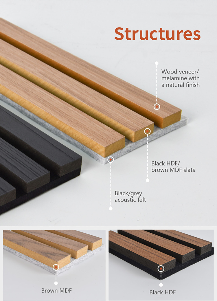 Специализированная эстетика Акустические деревянные стеновые панели меламина 600x2400 мм