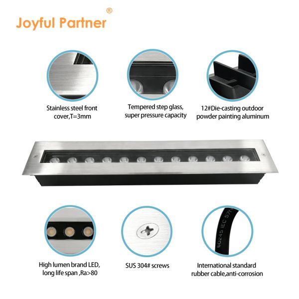 500 мм светодиодный подземный свет 12 Вт 24 Вт Построенный наружный стеновой мойка светодиодный свет