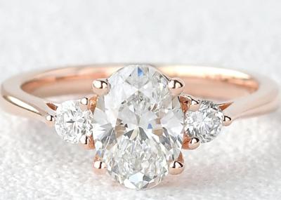 10K Gold Lab Grown Moissanite Ring White Oval Cut 2.1ct Weight 7×9mm shape
