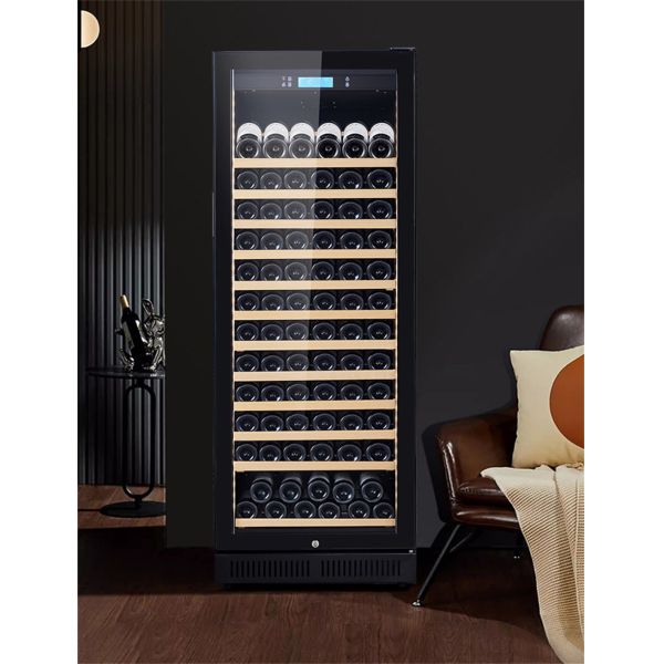Single Zone Kitchen Wine Cooler with Digital Display, LED Lighting and Solid Wood Construction