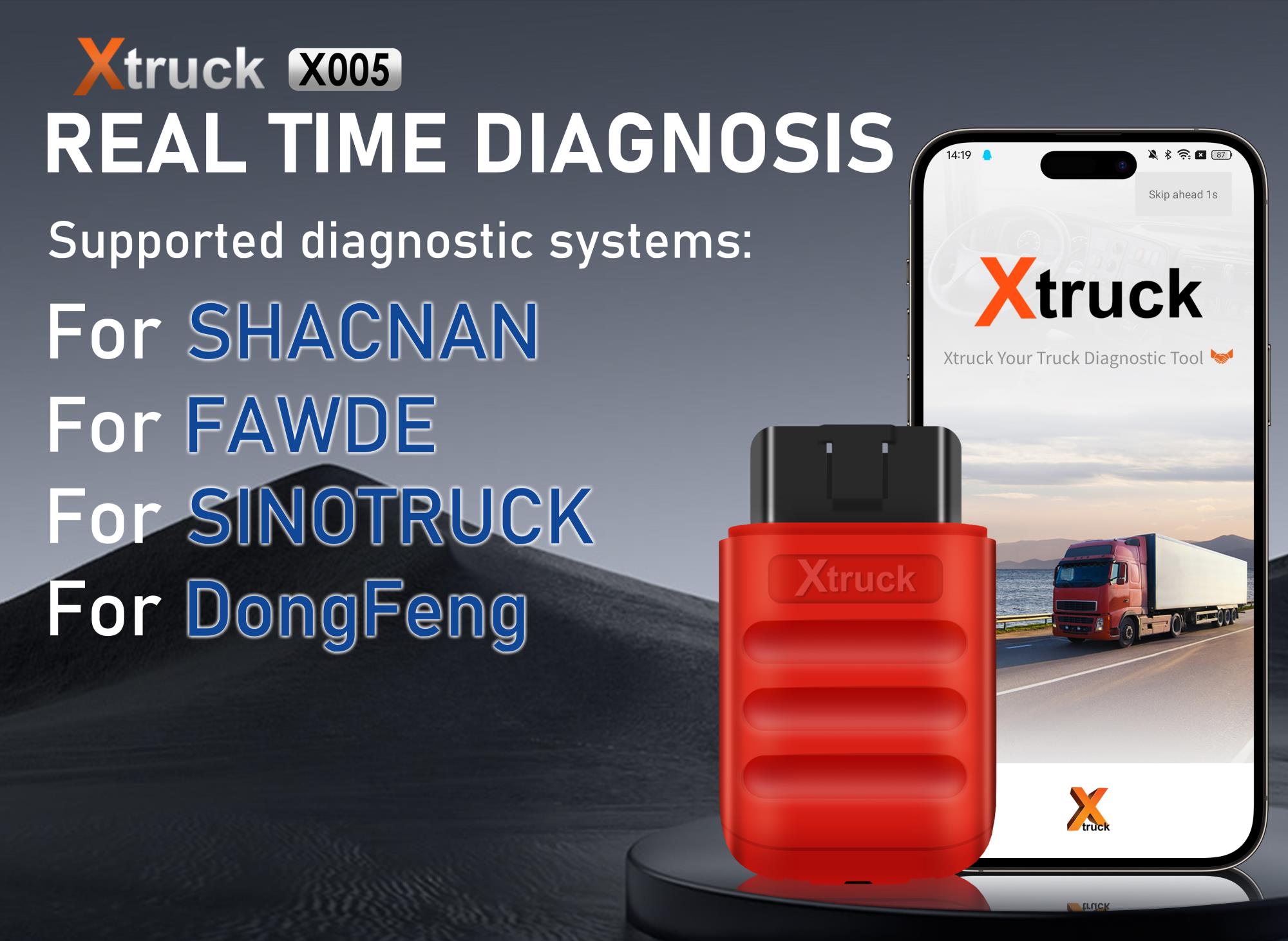 Xtruck X005 Интеллектуальный Диагностический ЭКУ Быстрый мигающий для SHACMAN, SINOTRUCK, DongFeng, FAWDE