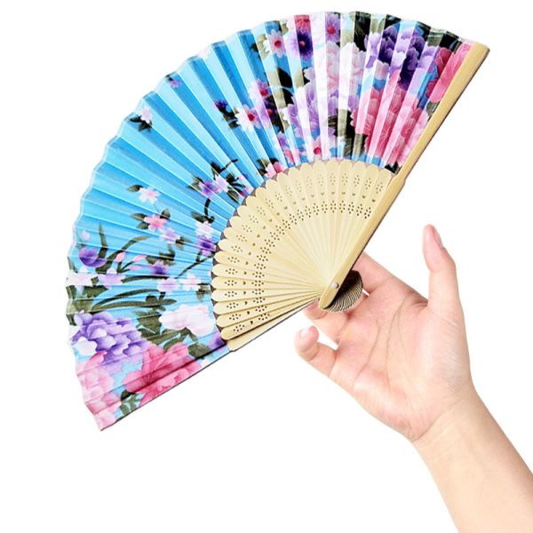 [I AM YOUR FANS ]Japanese Mini Silk Dance Fans Bamboo Silk Folding Hand Fan