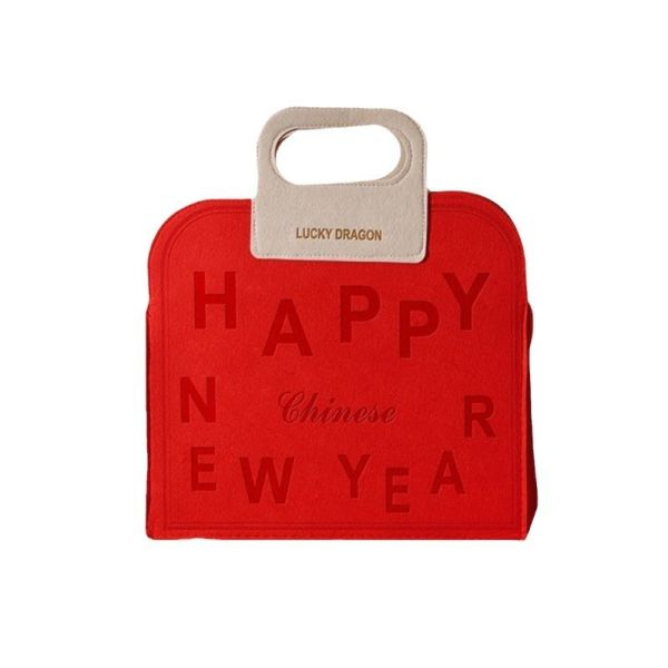 OEM Handmade Reversible Felt Storage Bag Embroidered Personalized Tote Bag Manufacturer'S Shopping Bag Wholesale Custom Simple Letter Logo Eco-Friendly Durable Multi-Scenario Suitable Felt Shopping